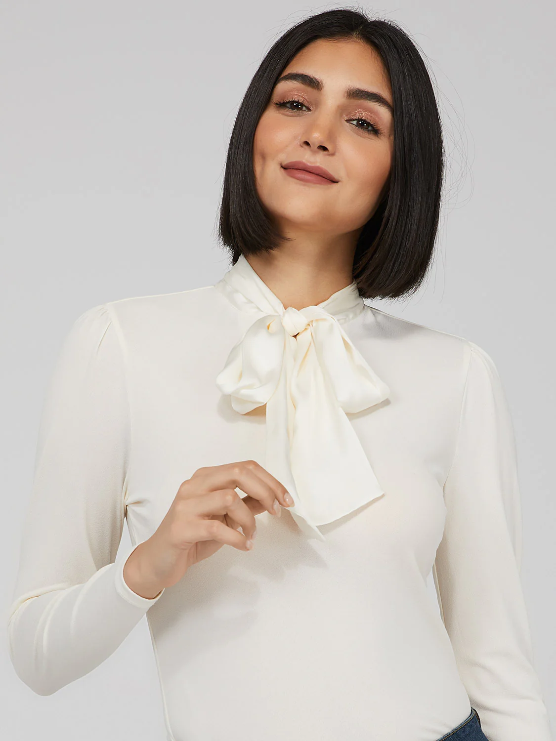 Oversized Satin Bow Top